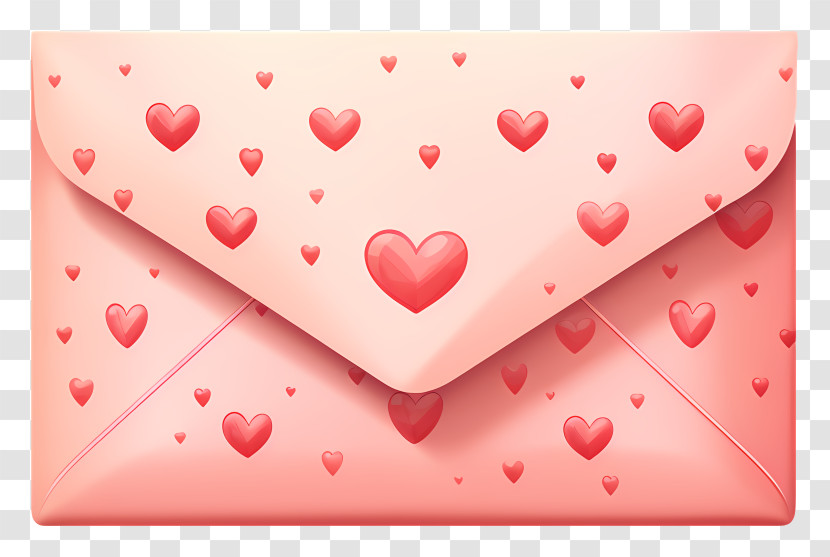 Envelope Heart - Pink Envelope With Heart Decorations Transparent PNG