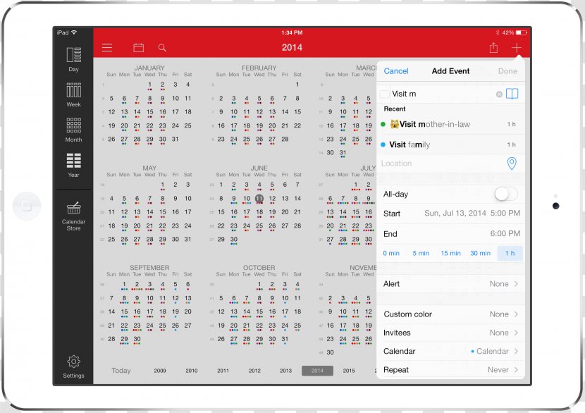Calendar IOS 8 IPad App Store - Office Equipment - Ipad Transparent PNG