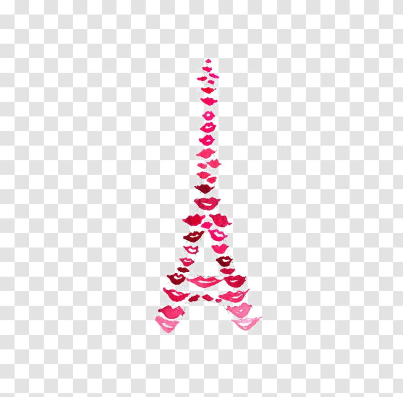Eiffel Tower Kiss Drawing Cartoon - Paris Transparent PNG