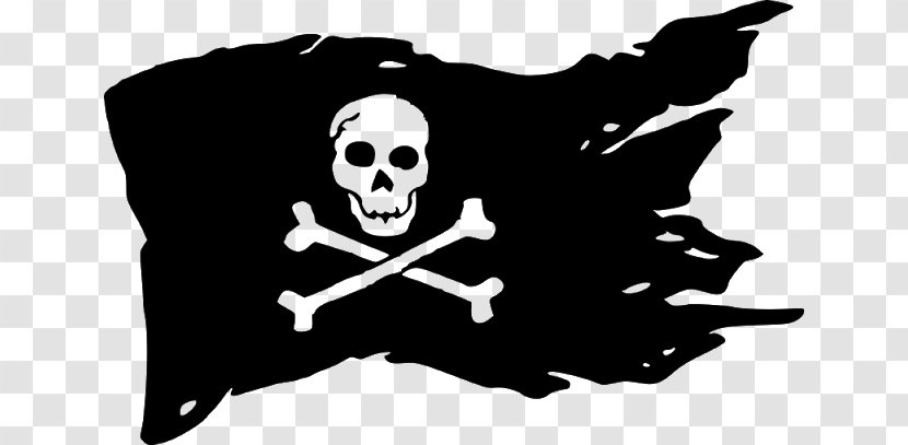 Jolly Roger Flag Piracy Decal Clip Art - Monochrome Photography Transparent PNG