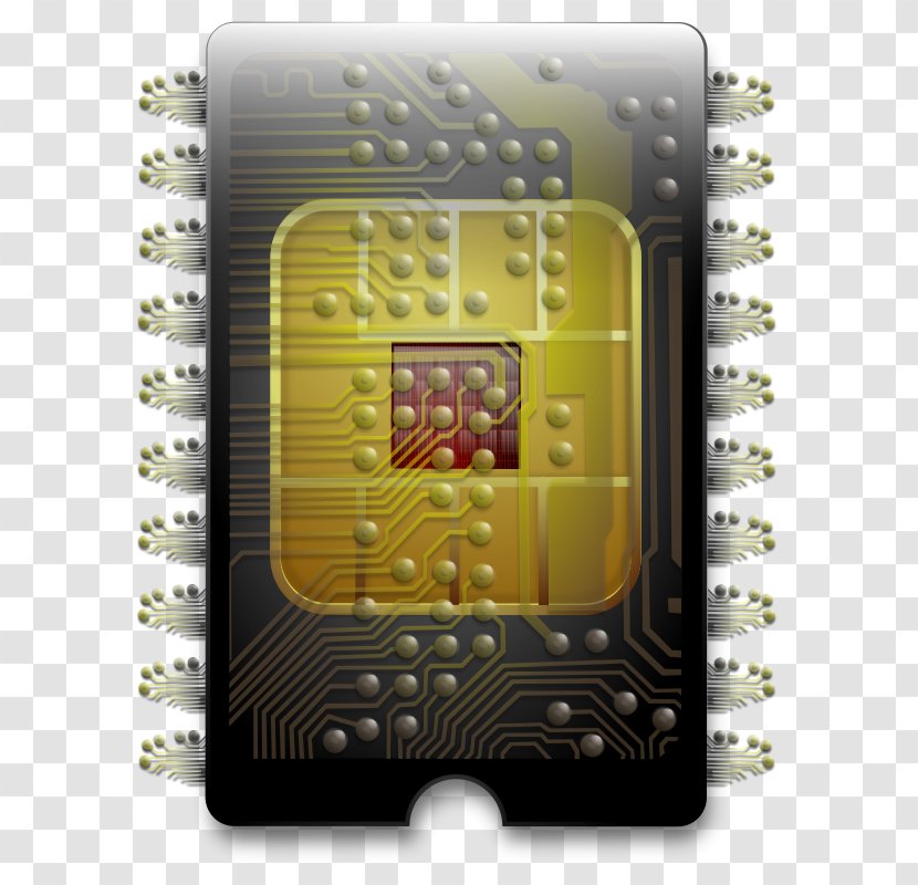 Microchip Implant Integrated Circuits & Chips Semiconductor Clip Art - Electronics - Circuit Board Transparent PNG