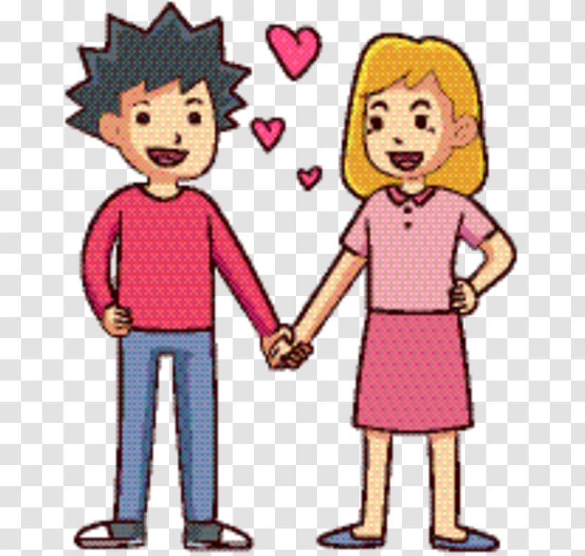 Kids Playing Cartoon - Pleased - Art Holding Hands Transparent PNG