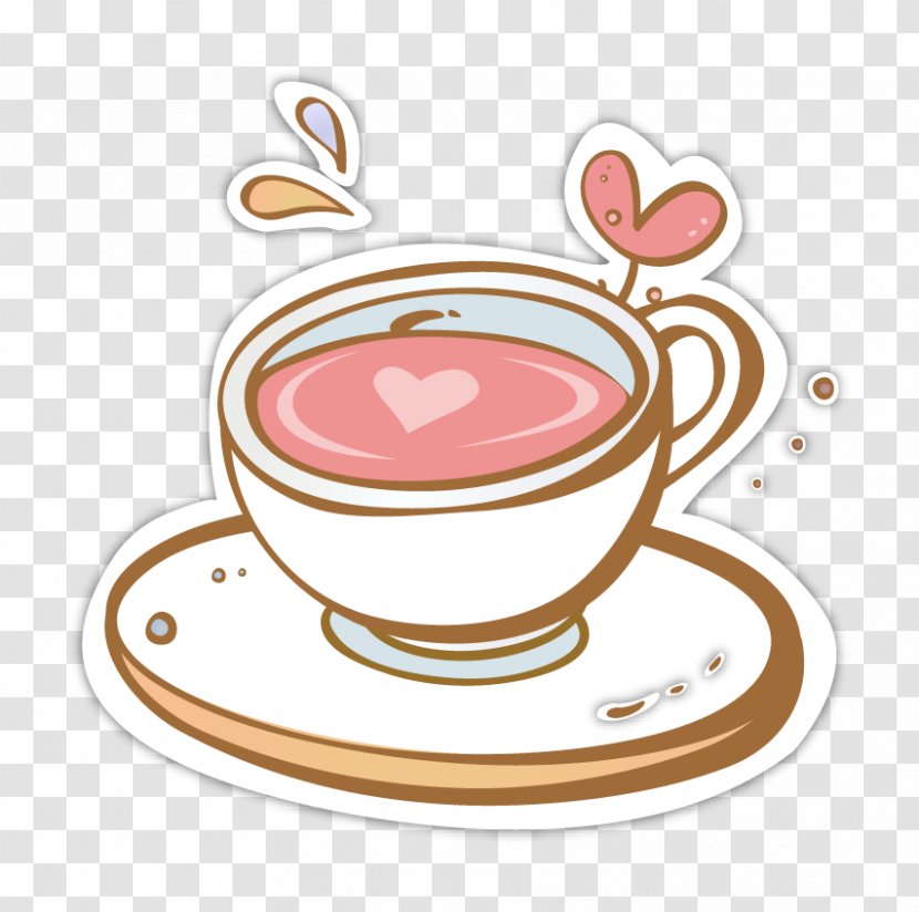 Cappuccino Coffee Cup Cafe Clip Art - Cartoon Pattern Transparent PNG