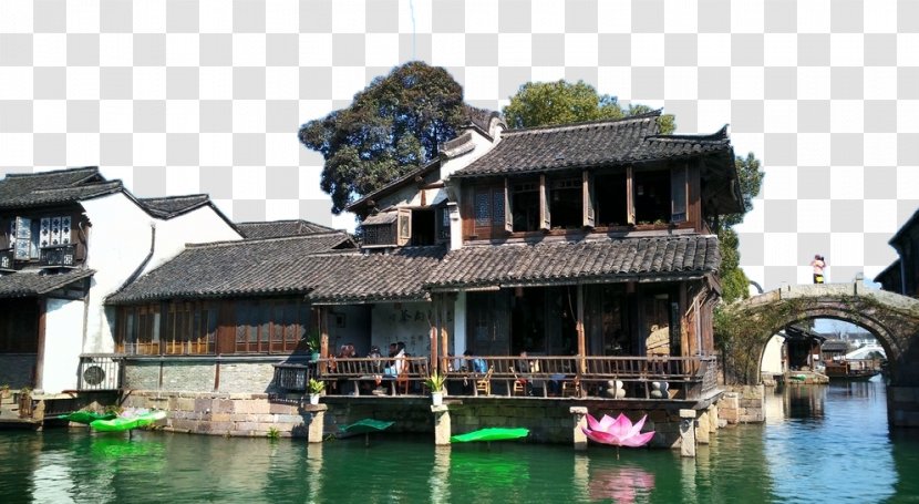 Shanghai Jiangnan Wuzhen Hangzhou - Water Transportation - Town Photography Transparent PNG