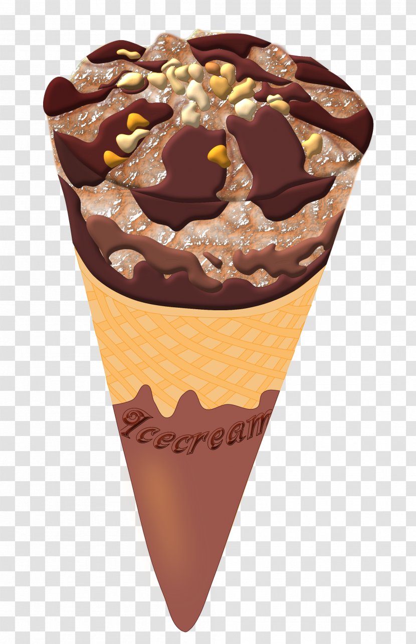 Ice Cream Cone Chocolate Waffle - Milk - Image Transparent PNG