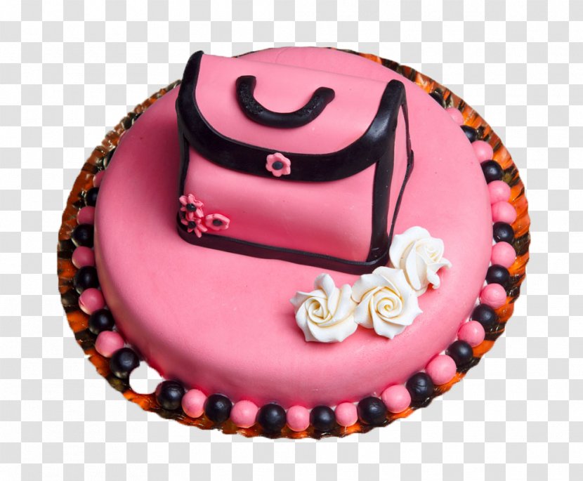 Birthday Cake Chocolate Icing - Pink Transparent PNG