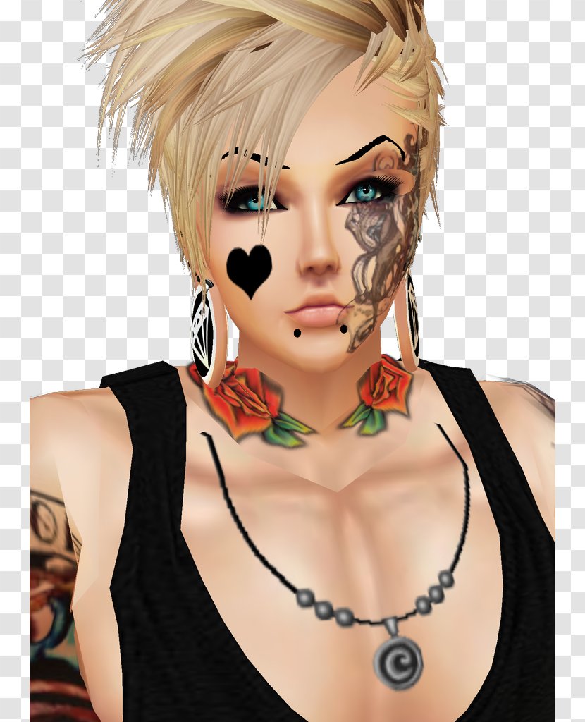 Cheek Brown Hair Fiction Shoulder - Frame - Avakin Vs Imvu Transparent PNG