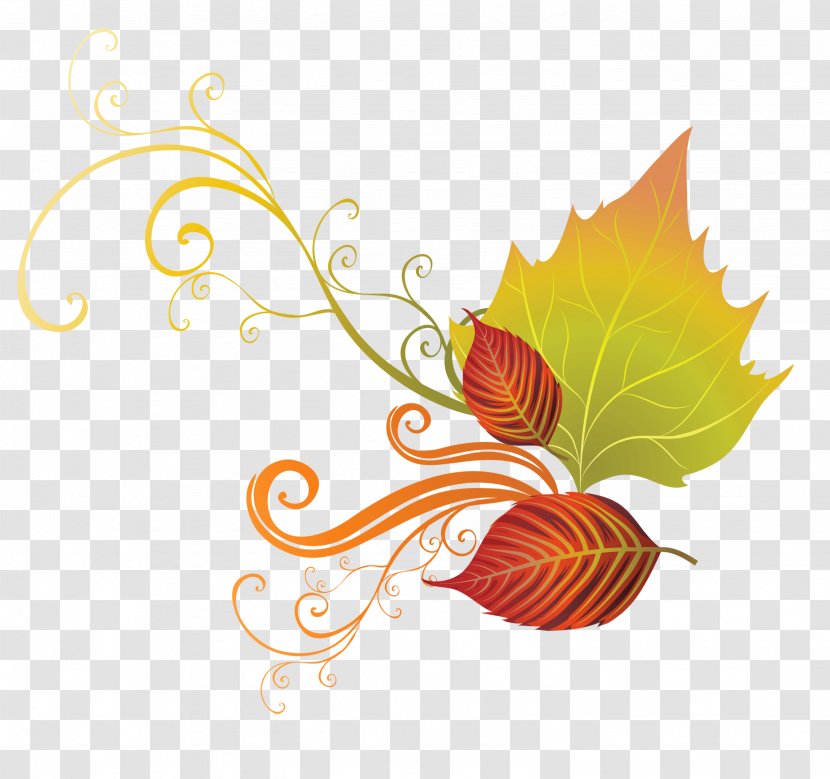 Autumn Leaf Color Clip Art - Orange - Fall Leaves Decor Clipart Transparent PNG