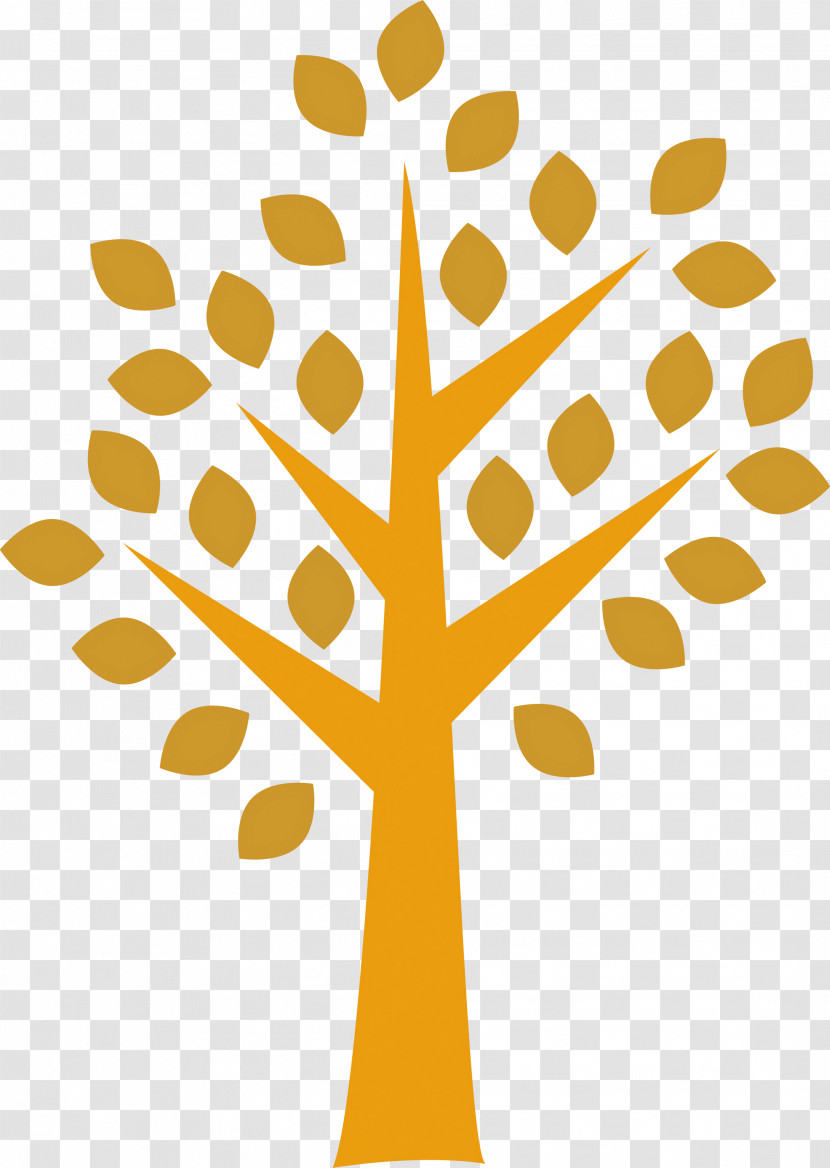 Yellow Line Leaf Tree Plant Transparent PNG