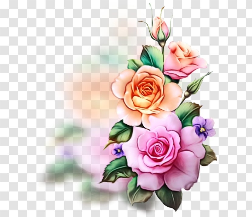 Watercolor Pink Flowers - Artificial Flower - Still Life Photography Transparent PNG