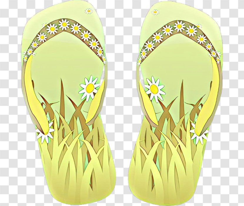 Flip-flops Shoe Product Design - Footwear - Yellow Transparent PNG