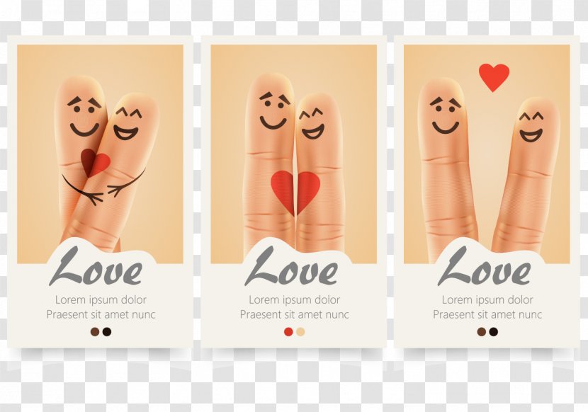 Love Finger Heart Intimate Relationship - Hug - 3 Creative Couple Card Vector Material Transparent PNG