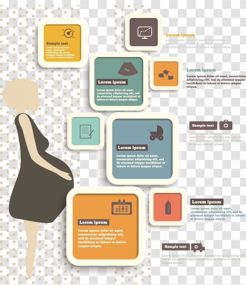 Infographic Pregnancy Childbirth Clip Art - Diagram - Flat Element Data Analysis Charts Of Pregnant Women Transparent PNG