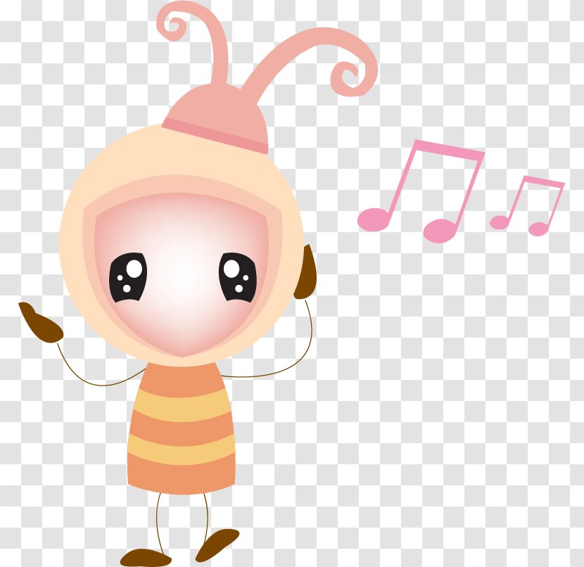 Illustration - Heart - Vector Painted Cute Little Bee Transparent PNG