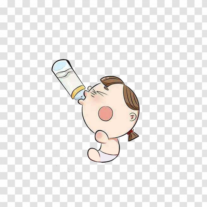 Milk Baby Bottle Infant Child - Watercolor - Look Up The Female Transparent PNG