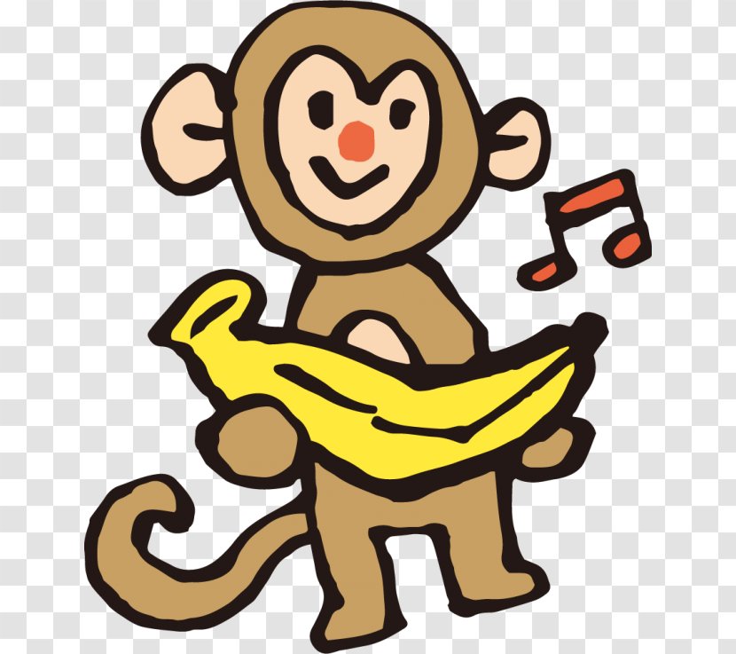 Monkey Japanese Macaque Clip Art - Banana - 查询数 Transparent PNG
