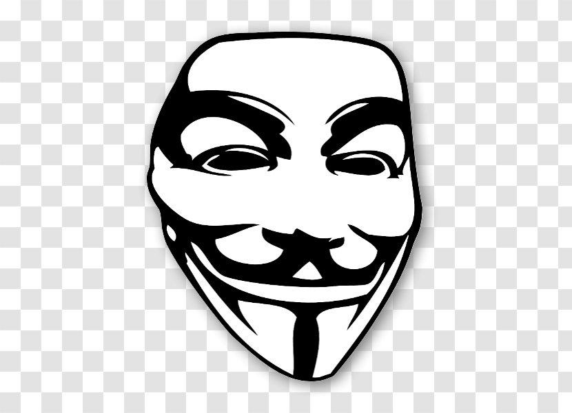 Guy Fawkes Mask Anonymous Text Clip Art - V For Vendetta Transparent PNG