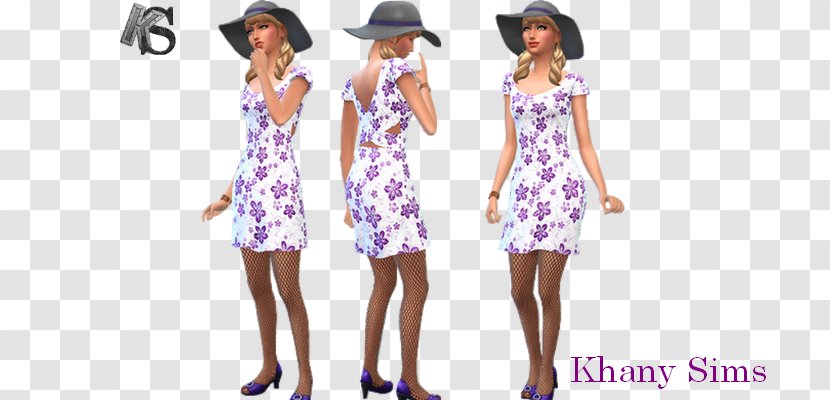 Fashion STX IT20 RISK.5RV NR EO The Sims 4 Clothing Dress - Cartoon - Purple Frock Transparent PNG