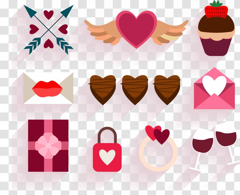 Valentine's Day Dinner - Vector Decorative Pattern Collection Weddings Transparent PNG