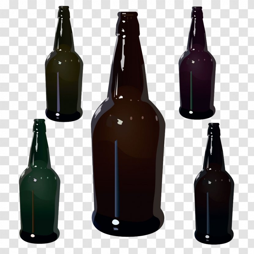 Wine Alcoholic Beverage Bottle - Tableware - Beer Design Image Transparent PNG