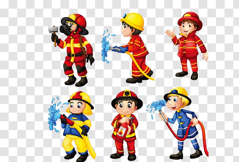 Firefighter Royalty-free Clip Art - Fireman Sam - Hand Painted Firefighters Dressed Differently Transparent PNG