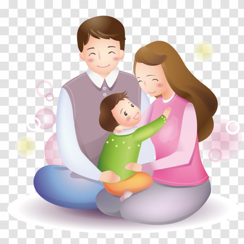 Child Parent Download - Cartoon - Parents Accompany Their Children To Play Transparent PNG