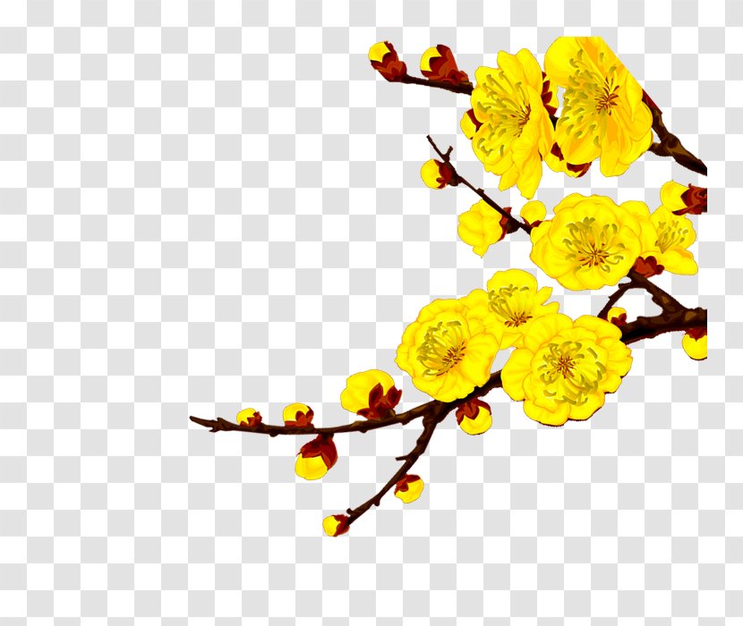 Plum Blossom Gold - Tree Transparent PNG