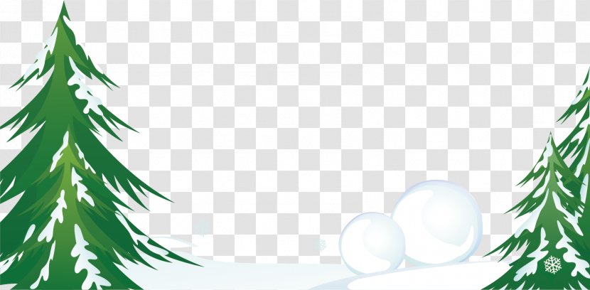 House Winter Cartoon Illustration - Drawing - Creative Green Pine Snow Transparent PNG