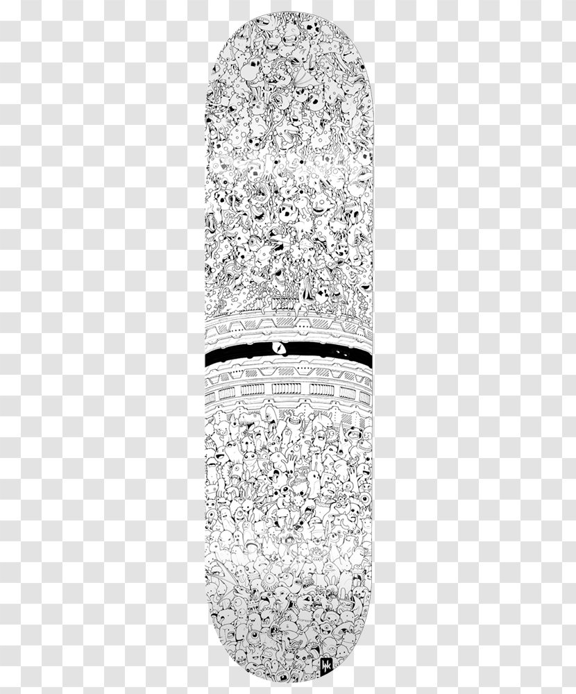 Drawing Skateboard Black And White Design Pattern - Flower - Kerby Rosanes Transparent PNG