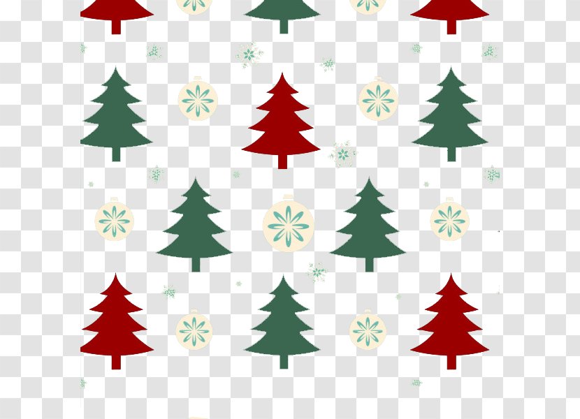 Christmas Tree Ornament Pattern - Trees And Snowflakes Transparent PNG