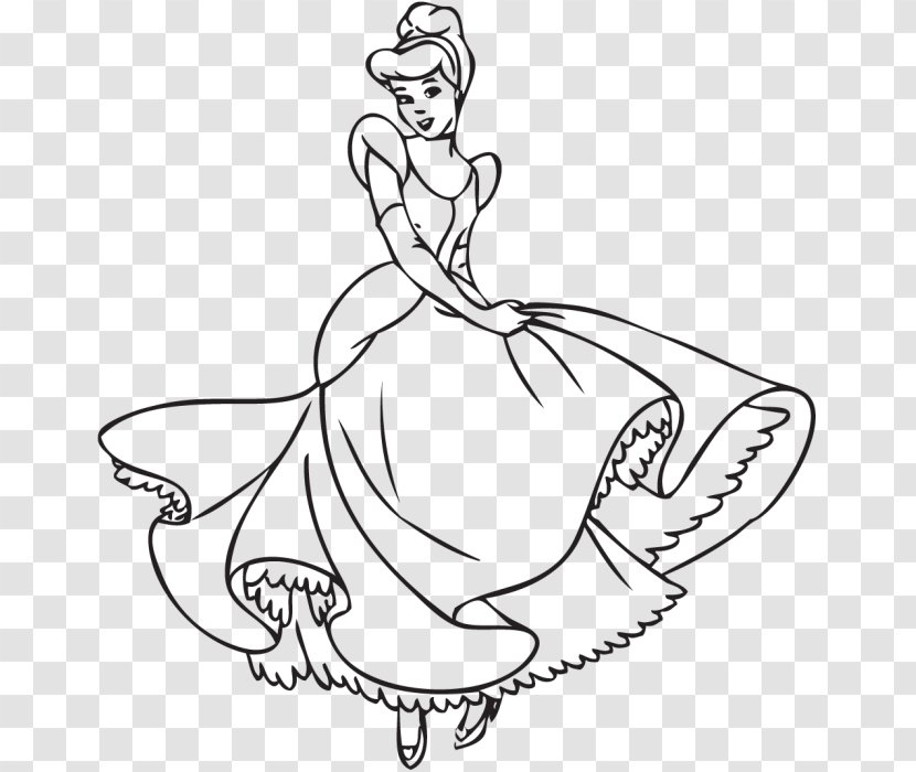 Cinderella Ariel Coloring Book Disney Princess Prince Charming - Watercolor - Cendrillon Transparent PNG