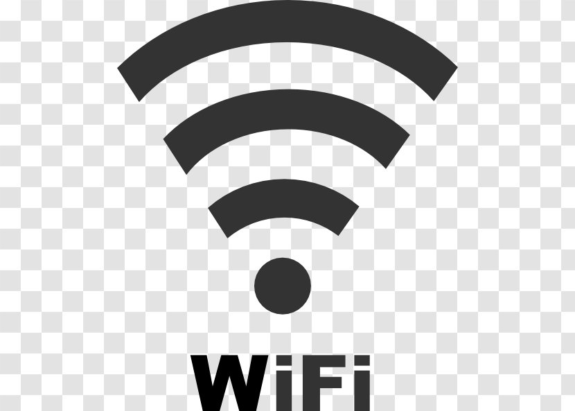 Wi-Fi Hotspot Wireless Clip Art - Black And White - Wifi Icon With Text Transparent PNG
