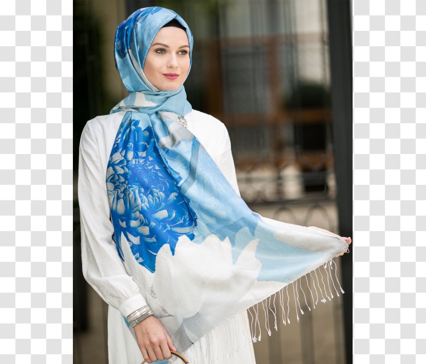Silk Shawl Fascinator Headscarf Blue - Salão De Beleza Transparent PNG