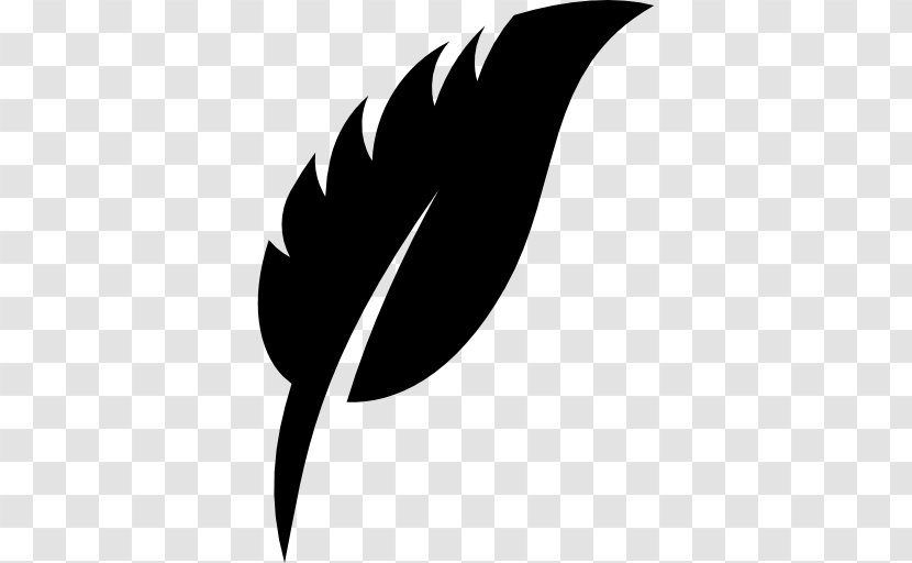 Feather - Leaf - Black And White Transparent PNG