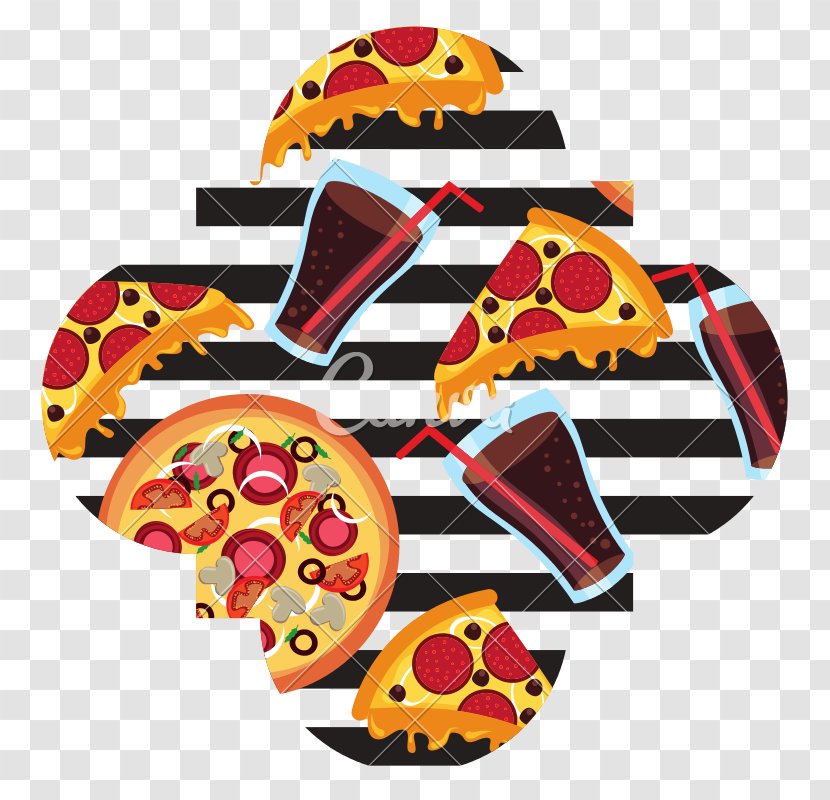 Pizza Background - Italian Cuisine - Sticker Orange Transparent PNG