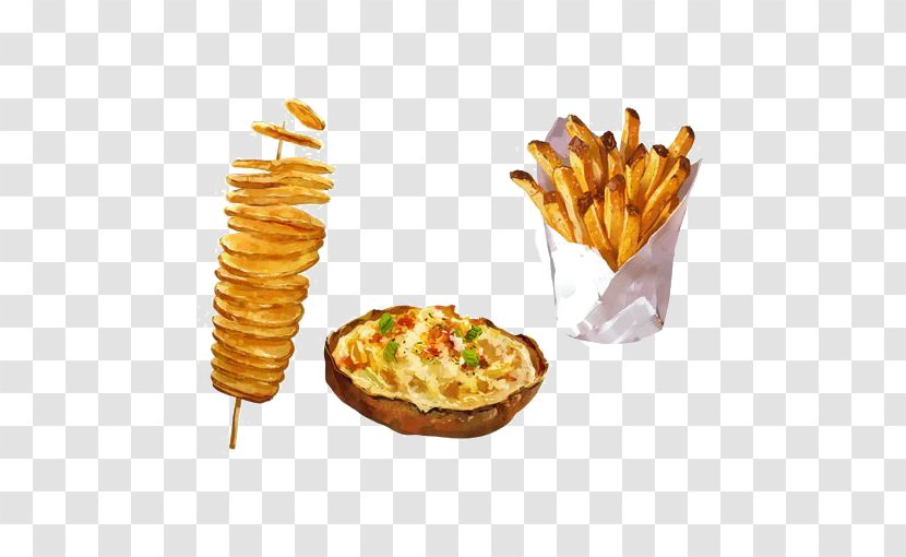 French Fries Breakfast Potato Deep Frying Illustration - Vegetarian Food - Chips Deductible Elements Transparent PNG