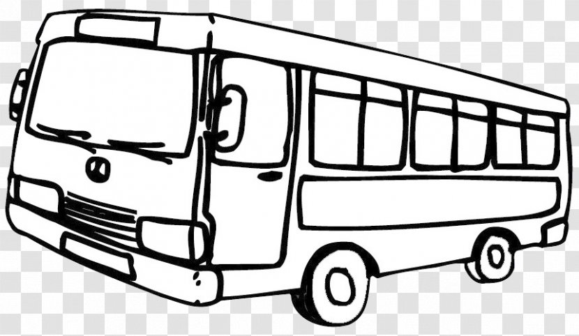 Bus Drawing Coloring Book Line Art Monica - Transport Transparent PNG