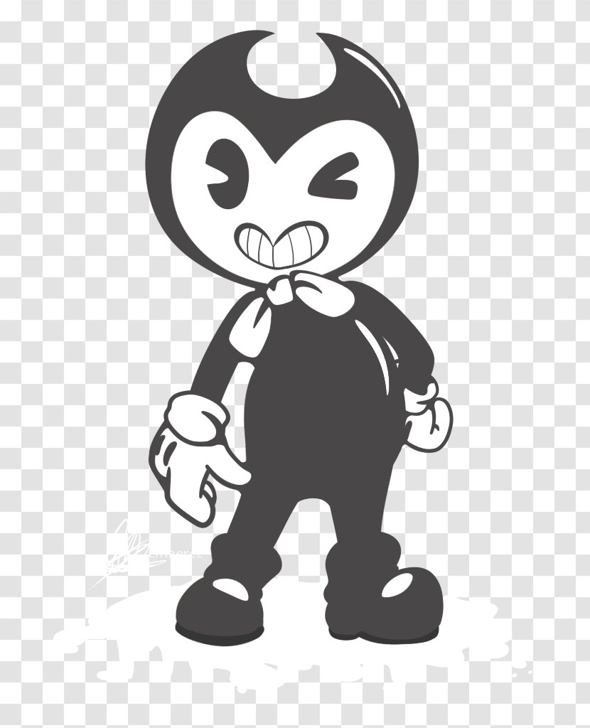 Bendy And The Ink Machine Fan Art Drawing Black - Silhouette Transparent PNG