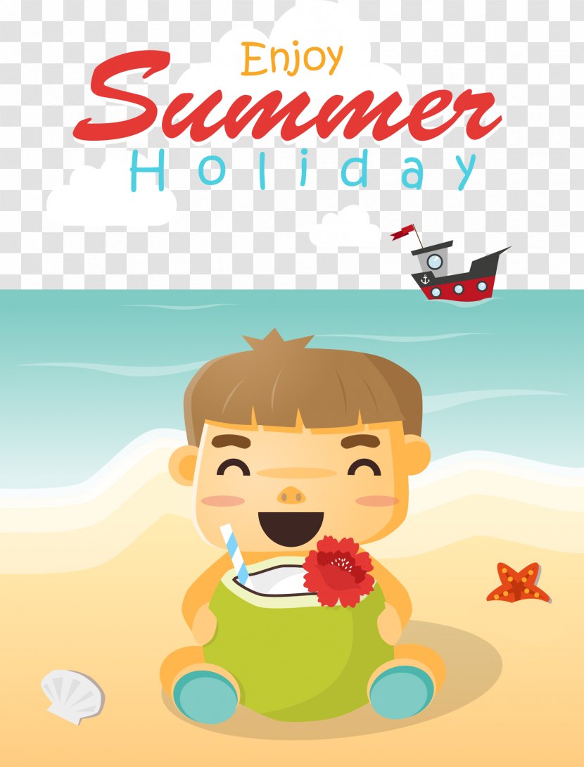 Vacation Beach Summer Illustration - Cartoon - Happy Child Creative Transparent PNG