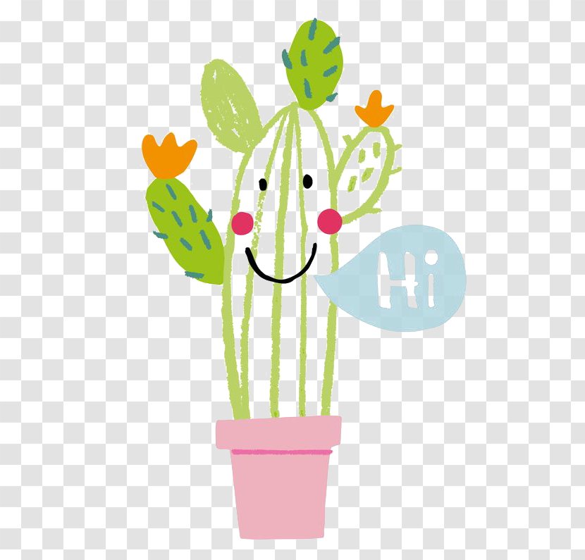 Cactaceae Succulent Plant Drawing Illustration - Green - Anthropomorphic Cactus Transparent PNG