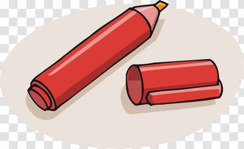 Marker Pen Red - Material Property - Lipstick Cylinder Transparent PNG