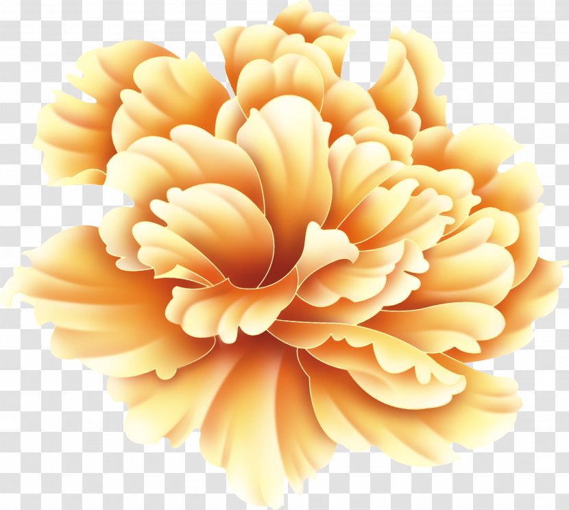 Mid-Autumn Festival Flower - Gold - Peony Transparent PNG