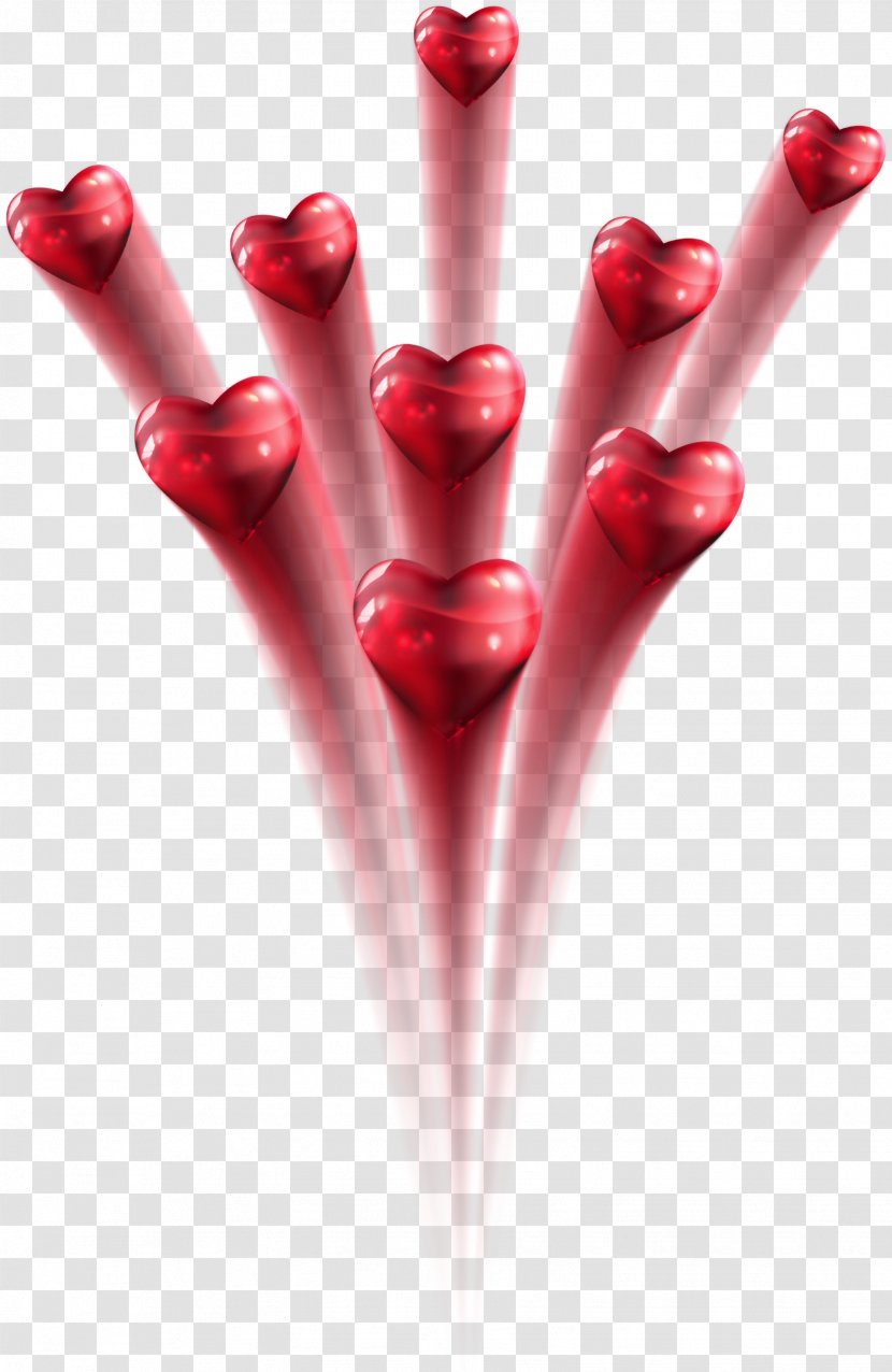 Fireworks Heart Rocket - Red Hearts Clipart Picture Transparent PNG