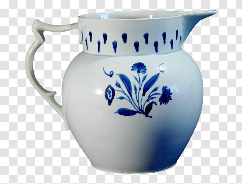 Jug Blue And White Pottery Ceramic Cobalt - Mug Transparent PNG