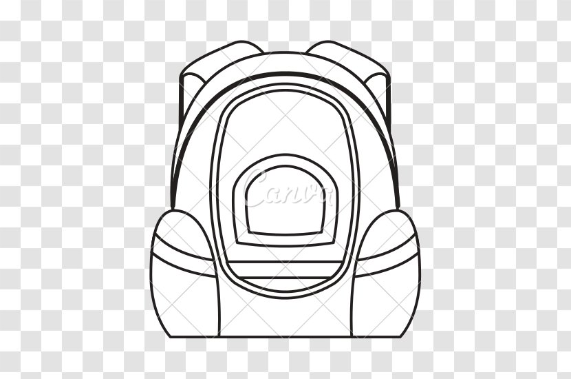 Backpack Baggage School Coloring Book - Line Art Transparent PNG