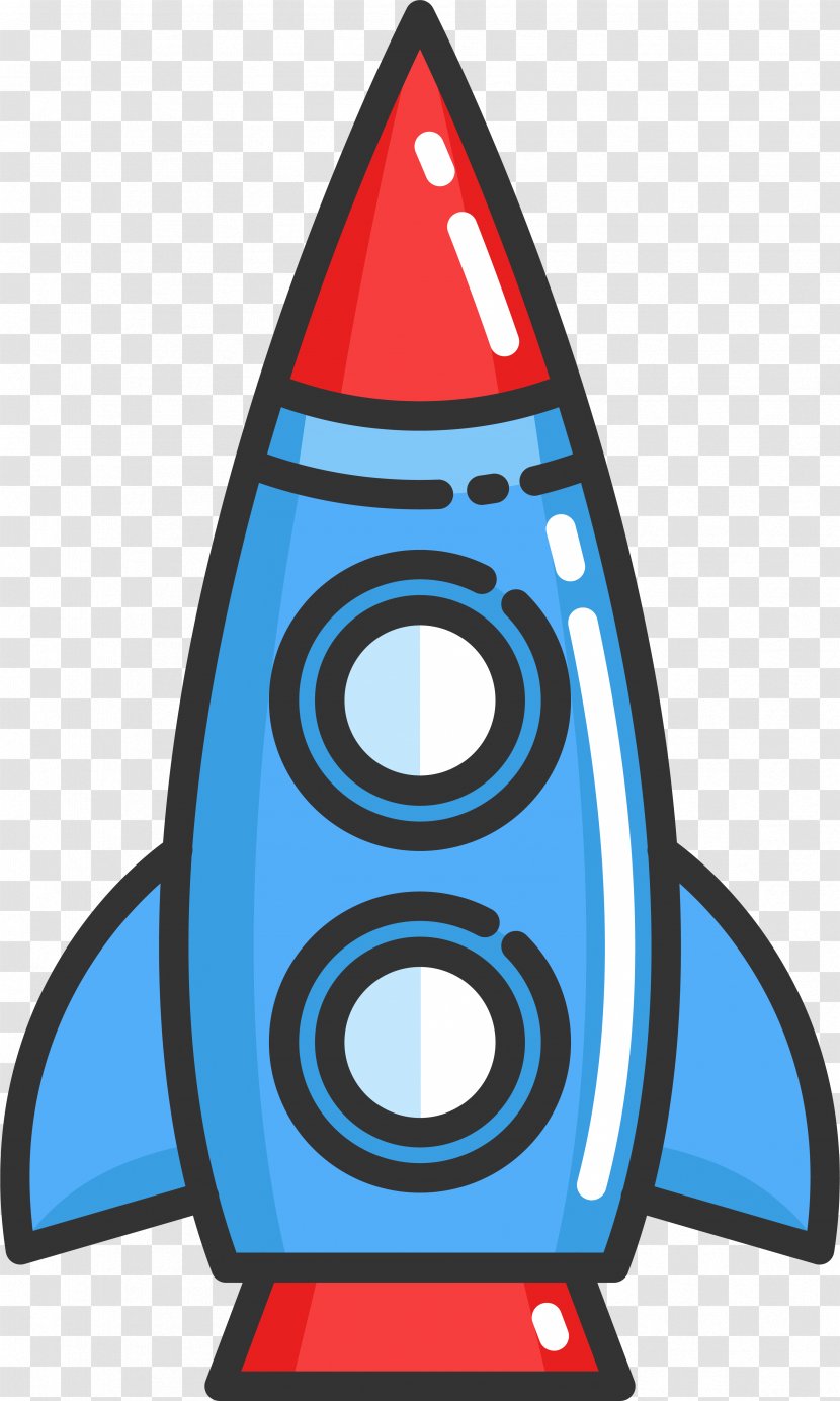 Spacecraft Rocket - Vehicle - Flat Red And Blue Transparent PNG