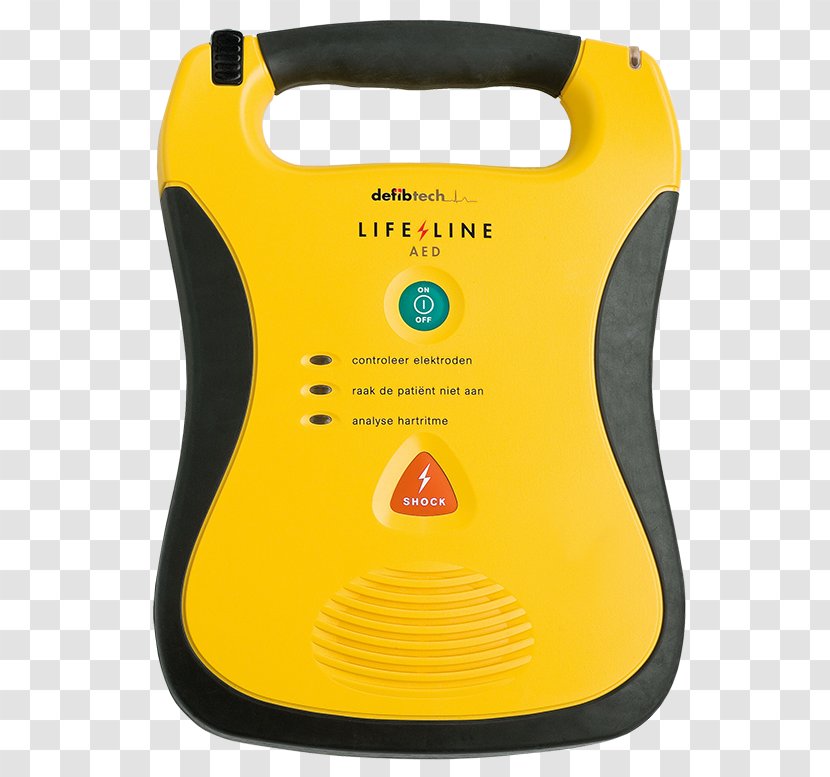 Automated External Defibrillators Defibrillation Cardiopulmonary Resuscitation First Aid Supplies - Yellow Transparent PNG