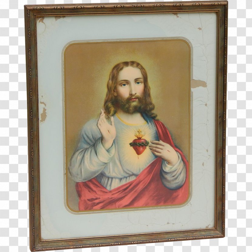 Religion Sacred Heart Picture Frames Painting Crucifix - Frame Transparent PNG