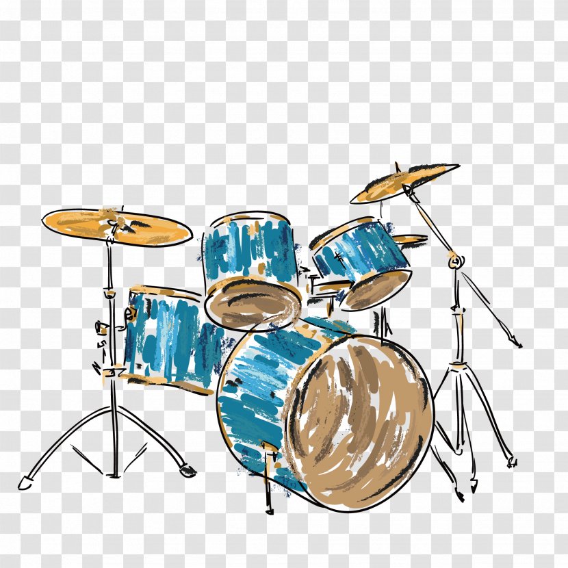 Drums Musical Instrument Illustration - Silhouette - Vector Hand-painted Transparent PNG