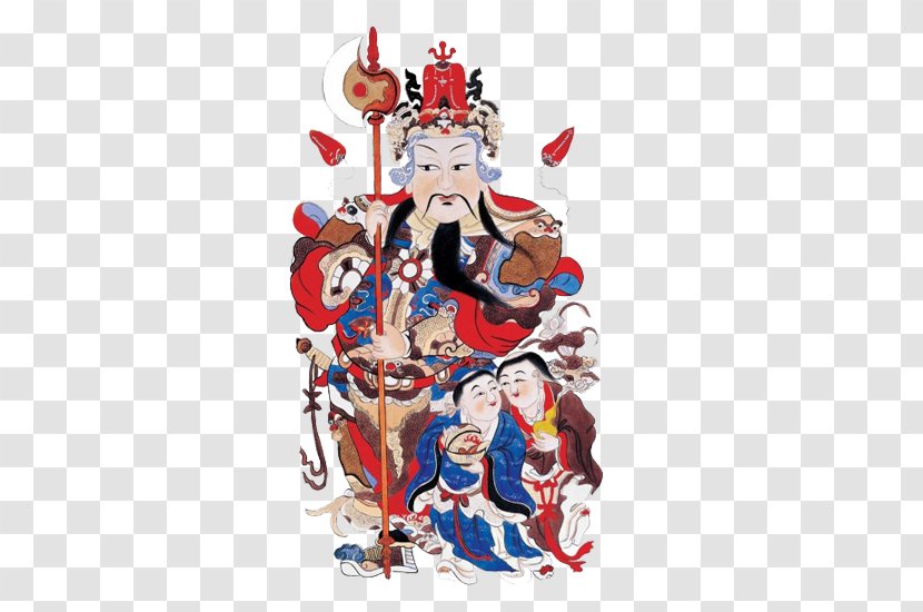 Menshen Chinese New Year Fai Chun Picture Deity - Qin Shubao - Temple People Transparent PNG